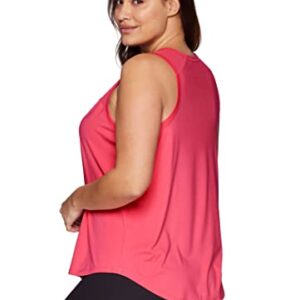 RBX Women's Plus Size Tank Top with Mesh Breathable Workout Tank T-Mesh Coral 2X