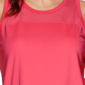 RBX Women's Plus Size Tank Top with Mesh Breathable Workout Tank T-Mesh Coral 2X