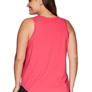 RBX Women's Plus Size Tank Top with Mesh Breathable Workout Tank T-Mesh Coral 2X