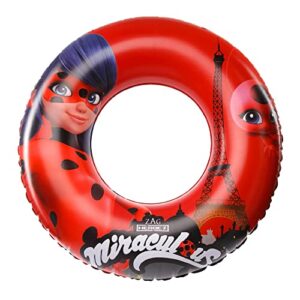 miraculous ladybug officially licensed pool float raft inflatable tube – 30 inches –ladybug & tiki – ring float – inner tube floatie perfect for beach, pool, lake – swimming ring
