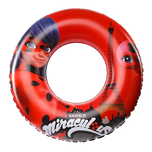 Miraculous Ladybug Officially Licensed Pool Float Raft Inflatable Tube – 30 Inches –Ladybug & Tiki – Ring Float – Inner Tube Floatie Perfect for Beach, Pool, Lake – Swimming Ring