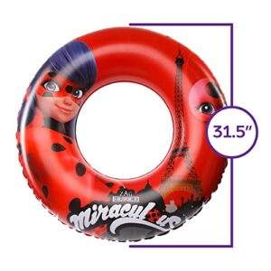 Miraculous Ladybug Officially Licensed Pool Float Raft Inflatable Tube – 30 Inches –Ladybug & Tiki – Ring Float – Inner Tube Floatie Perfect for Beach, Pool, Lake – Swimming Ring