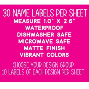 Boy Name Labels (30 Count) for Daycare, School Supplies and Camp. Waterproof DIshwasher Safe Personalized Stickers for Kids in Vide Gamer Theme