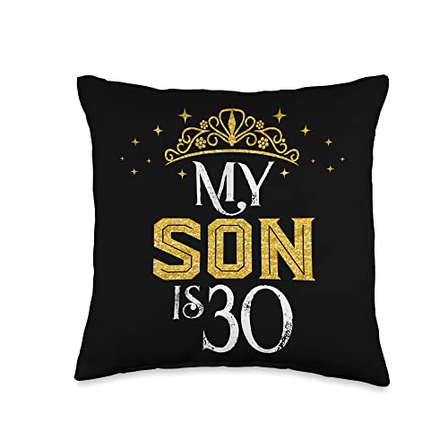 Yellow Crown 30th Birthday Gift For Son My Son is 30 Years Old 1993 30th Birthday Gifts Throw Pillow, 16x16, Multicolor