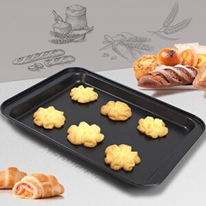 Small Cookie Sheets, Baking Pans, Nonstick Carbon Steel Baking Sheets, 2-Pack, 9.5 X 7.1 Inches (Inner 7.5 X 6)