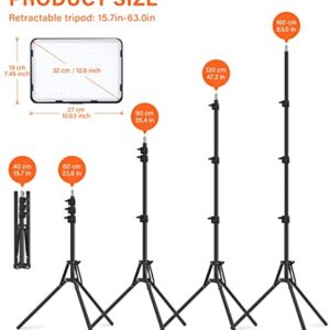 2 Pack LED Video Photography Lighting Kit with 62.99'' Tripod Stand, Unicucp 2500-8500K Dimmable Studio Streaming Light for Video Recording Filming, Live Game YouTube, Portrait Shooting, USB Charger