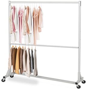 simple houseware commercial z base double rod garment rack