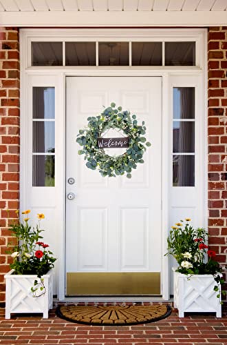 18 inch Wreaths for Front Door Spring Summer Green Eucalyptus Wreath for Front Door Wreaths for Front Door Outside All Seasons