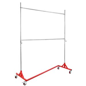 migoda z rack collapsible rack,height adjustable rolling z rack clothes rack, heavy duty z rack garment rack with wheels - ideal for bedroom storage and organization(24x63x85in)