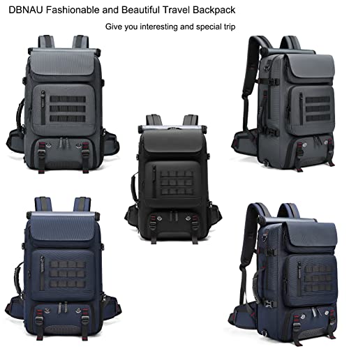 DBNAU Travel Backpack, Carry on Backpack for Men with Shoe Compartment and USB Charging Port, 17inch Laptop Backpack, 50L Airline Approved Convertible Waterproof Durable Luggage Bag