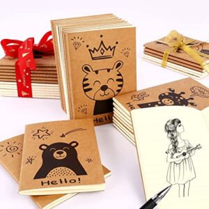 Sikao 12 Pack Cute Animals Mini Notebooks for Kids Party Favors, A6 Small Notebooks for Girls Teens, Notebook Bulk for Class Prizes Bag Stuffer, Little Journals for Kids, Happy Mini Journal