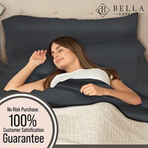 Bella Coterie Luxury California King Bamboo Sheet Set | Organically Grown | Ultra Soft | Cooling for Hot Sleepers | 18" Deep Pocket [Charcoal Grey]