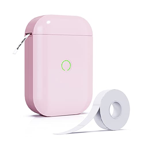 PikDik Mini Portable Label Maker - Label Maker Machine with Tape Label Printer for Labeling Jars Bins Home Organizing Office Compatible with iPhone Android USB Rechargeable Easy to Use,Pink