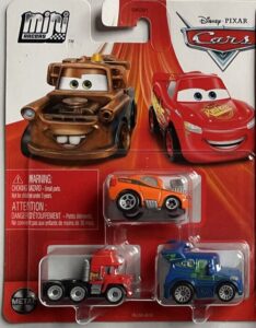 pixars cars mini racers 3 pack (snot rod, dj, mack)