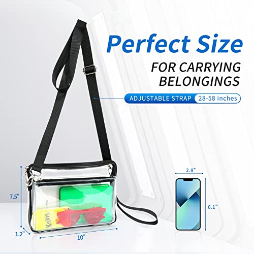 Mildbeer Clear Purses for Women Stadium, Small Clear Purse Stadium Approved with Removable Straps for Concert Festivals and Work