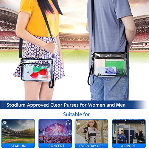 Mildbeer Clear Purses for Women Stadium, Small Clear Purse Stadium Approved with Removable Straps for Concert Festivals and Work