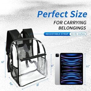 Mildbeer Clear Bag Stadium Approved 12x12x6 Clear Backpack Heavy Duty Small, Clear Bags for Women Stadium Concerts Festivals…