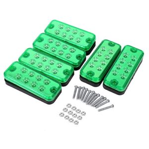 KIMISS Indicator Light Perfectly Sealed Waterproof Surface Mount LED Sign Light 6pcs 8 LED Clearance Side Marker Light Indicator Lamp Truck Trailer Lorry (green)