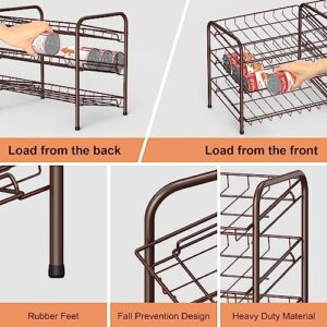 NANANARDOSO Can Organizer for Pantry, 3 Tier Can Dispenser Rack Holds up to 72 Cans, Can Storage Organizer Holder for Canned Food Storage Kitchen Cabinets or Pantry Shelf Countertop, Brown