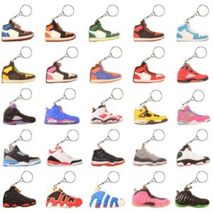 lyenwhay 25 pcs sneaker keychains shoe keychains random pack of keychains retro fun gifts party favors for sneakerheads …