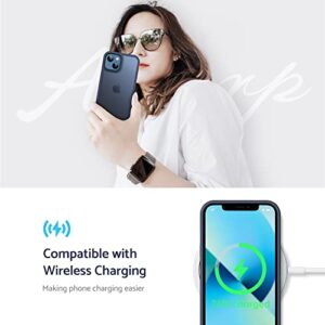 Anqrp Designed for iPhone 13 Mini Case, [Support Wireless Charging] Soft Silicone Slim Anti-Scratch Phone Case for iPhone 13 Mini 5.4 inch, Blue