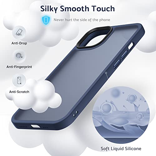 Anqrp Designed for iPhone 13 Mini Case, [Support Wireless Charging] Soft Silicone Slim Anti-Scratch Phone Case for iPhone 13 Mini 5.4 inch, Blue