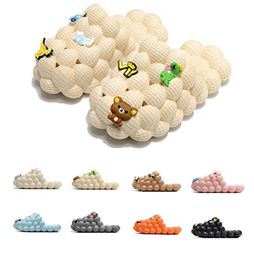 Bubble Slides for Kids, Boys Girls Cloud Slides，Non-Slip Open Toe Breathable Pool Slippers, Comfy Cushioned Thick Sole House Slippers Bedroom Shower Slippers