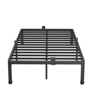 MAF 18 Inch Queen Bed Frames with Round Corner Legs Mattress Slide Stopper No Box Spring Needed Heavy Duty Metal Platform Bed Frame Under-Bed Storage Space, 3000 LBS Steel Slats Support