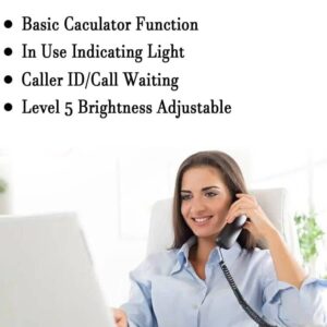 Sangyn Corded Telephone for Home/Office/Hotel, Landline Telephone with Speakerphone, Caller ID, Redial, Indicator Light, Basic Calculator, DTMF/FSK Compatible Business Phone