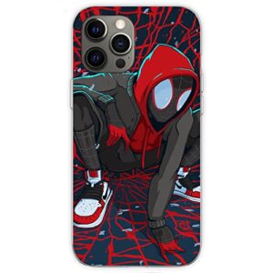 compatible with iphone 13 mini case miles hoodie movies super heroes morales flexible soft tpu pure clear protective phone case cover