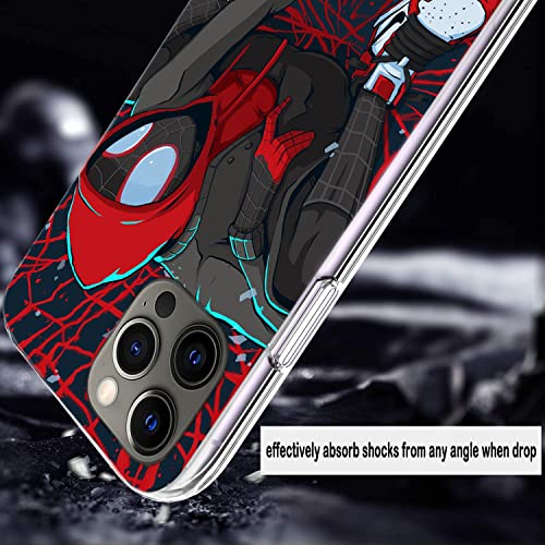 Compatible with iPhone 13 Mini Case Miles Hoodie Movies Super Heroes Morales Flexible Soft TPU Pure Clear Protective Phone Case Cover