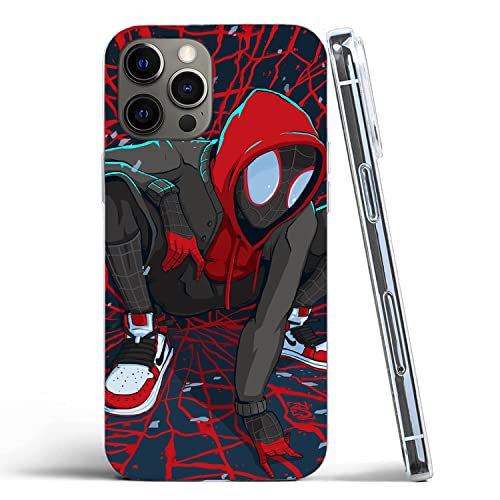 Compatible with iPhone 13 Mini Case Miles Hoodie Movies Super Heroes Morales Flexible Soft TPU Pure Clear Protective Phone Case Cover