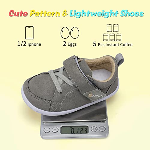 QFH Unisex Baby Shoes Boys Girls Sneakers Infant Slip On First Walking Shoes Toddler Casual Star Sneaker Crib Shoes Grey 7.5-8 Toddler