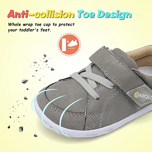 QFH Unisex Baby Shoes Boys Girls Sneakers Infant Slip On First Walking Shoes Toddler Casual Star Sneaker Crib Shoes Grey 7.5-8 Toddler