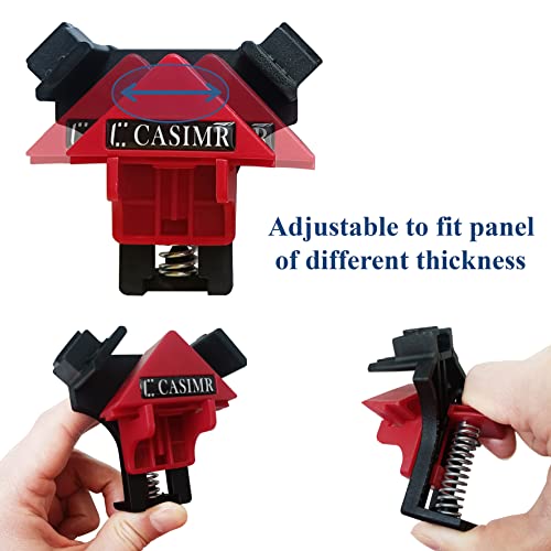 C CASIMR 90 Degree Corner Clamp, Adjustable Single Handle Spring Loaded Right Angle Clamp 4PCS, Swing Woodworking Clip Clamp Tool