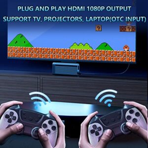 Retro Game Stick, Wireless Game Console Built-in 9 Classic Emulators, Nostalgia Stick Game 1080p HDMI Output, Plug and Play Video Game Stick with Dual 2.4G Wireless Controllers (128G, 20888 Games)