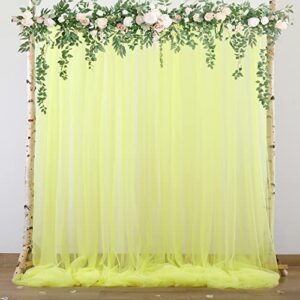 yellow tulle backdrop curtains for parties 10ft x 8ft sheer backdrop curtains for sunflower honeybee baby shower birthday party photoshoot background decorations