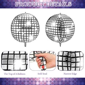 12 Pcs 32 Inch Large Disco Ball Balloons 70s Disco Party Decorations 4D Aluminum Foil Disco Ball Decor Party Decors and Supplies for Disco Birthday wedding party Dance New Year Baby Shower