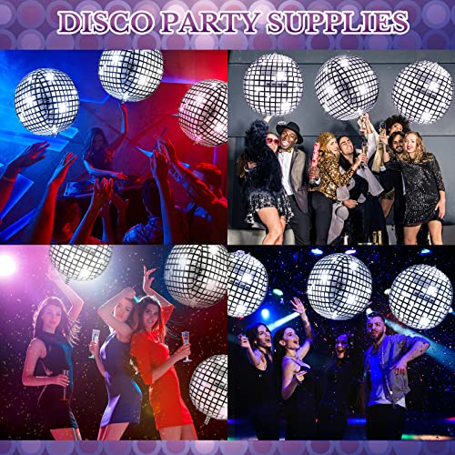 12 Pcs 32 Inch Large Disco Ball Balloons 70s Disco Party Decorations 4D Aluminum Foil Disco Ball Decor Party Decors and Supplies for Disco Birthday wedding party Dance New Year Baby Shower