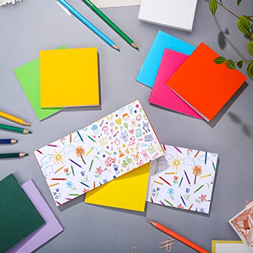 100 Pads Colorful Mini Notebooks Blank Books for Kids to Write Stories Pocket Size Blank Journal Colored Unlined Composition Notebook Mini Sketchbooks for Students Writing 10 Colors (4 x 4 Inch)