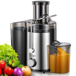 juicer machine, 800w centrifugal juicer extractor with wide mouth 3” feed chute for fruit vegetable, easy to clean, stainless steel, bpa-free (black)