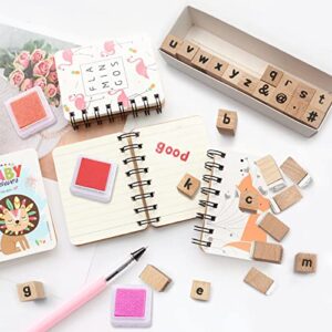 30 pcs Wooden Rubber Stamps, Alphabet Stamps for Crafts, Symbol & Letter Stamps for Gift Card Making