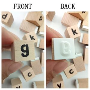 30 pcs Wooden Rubber Stamps, Alphabet Stamps for Crafts, Symbol & Letter Stamps for Gift Card Making