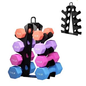 weight rack for dumbbells (dumbbells not included), exbtoka upgraded dumbbell rack with handle, 4 tier dumbbell rack stand only, compact a-frame dumbbell rack, suitable for home gym