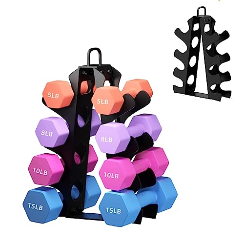 Weight Rack for Dumbbells (Dumbbells Not Included), EXBTOKA Upgraded Dumbbell Rack with Handle, 4 Tier Dumbbell Rack Stand Only, Compact A-Frame Dumbbell Rack, Suitable for Home Gym