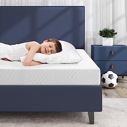 IULULU Full Size Mattress, 6-Inch Full Memory Foam Mattress - Green Tea Gel Infused, Medium-Firm for Cool Sleep and Pressure Relief Bunk Trundle Bed in a Box, CertiPUR-US Certified, White