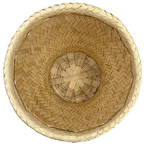 PANWA Sticky Rice Cooking Set Aluminum Cook Pot Standard Diameter (22 cm), Thai Bamboo Village Vintage Steamer Basket 9 Inch Diameter with 24’’ Round Reusable Cheesecloth and Wicker Lid