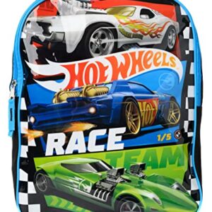 Hot Wheels 15" Backpack Race Cars Boys Kids School Bag Blue Black