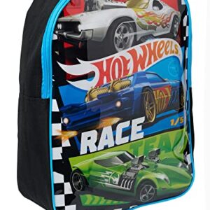 Hot Wheels 15" Backpack Race Cars Boys Kids School Bag Blue Black