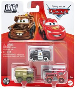 disney cars mini racers to protect and serve 3-pack with sarge, red and sheriff